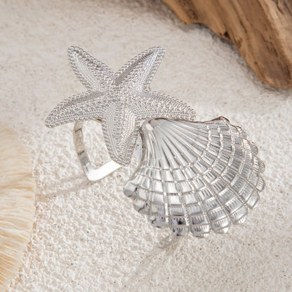 Design Ins Starfish Conch Pendant Necklace Earrings