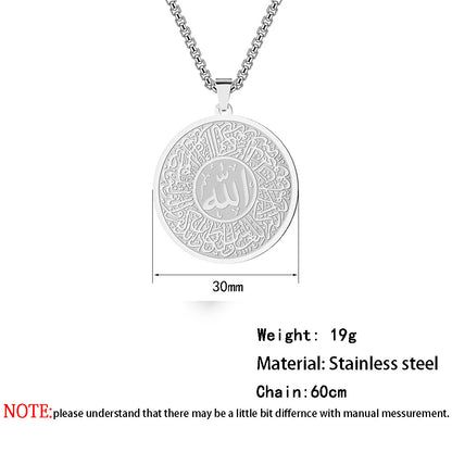 Men Calligraphy Necklace Jewellery